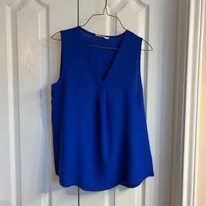 Entro small blue sleeveless v-neck blouse